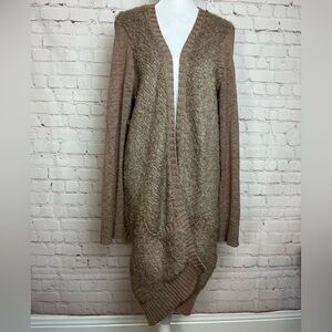 Sleeping on Snow Tan Multi-Texture Open Cardigan